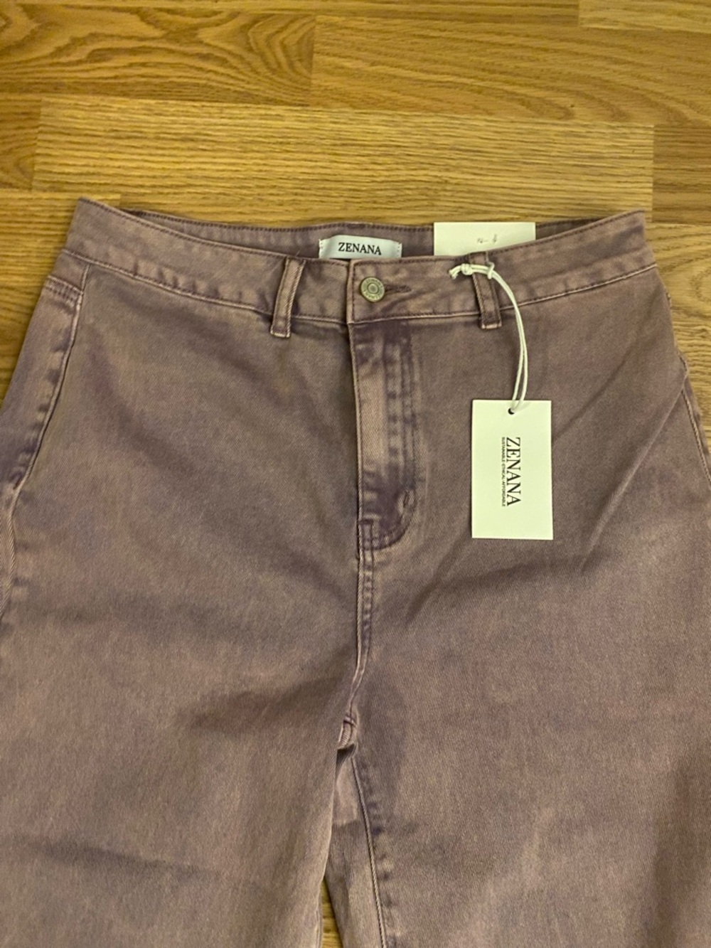 Zenana Outfitters Lavender Wide-Leg Jeans for Women: Size Large - Picture 4 of 9